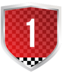 image of a red shield with Nr 1 on it